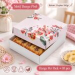 Kotak Serbaguna Motif Bunga Pink | Duplex 350gr Laminasi Glossy | Isi 10 pcs