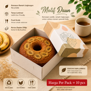 Kotak Serbaguna Motif Daun | Duplex 350gr Laminasi Glossy | Isi 10 pcs