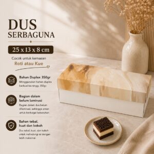 Kotak Serbaguna 25x13x8 cm 1 Pack Isi 10 pcs | Box Hampers, Gift Box, Dus Souvenir & Kemasan Makanan | Duplex 350gr Premium