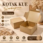 Dus Kue Kraft 16x16x7,5 cm | Box Cake Brownies Dessert Kemasan Makanan | Kraft 325gr | Isi 10 Pcs