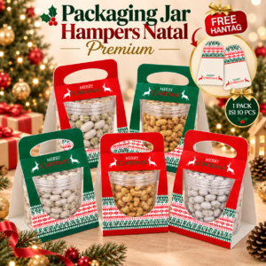 Kotak Packaging Toples Jar Tabung Satuan Box Hanger Jar Natal, Dus Hanger Jar Satuan Natal [10 PCS]