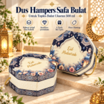 Dus Hampers Toples Bulat 500ml Safa | Box Kue Kering Lebaran Premium Eid Mubarak | Isi 5 PCS