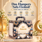 Dus Hampers Lebaran Safa Eksklusif 1000ml Motif Eid Mubarak Box Parcel Kue Kering Isi 5 Pcs