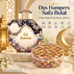 Dus Hampers Safa Bulat Lebaran 250ml | Box Parcel Eid Mubarak Premium Free Hantag Isi 5 Pcs